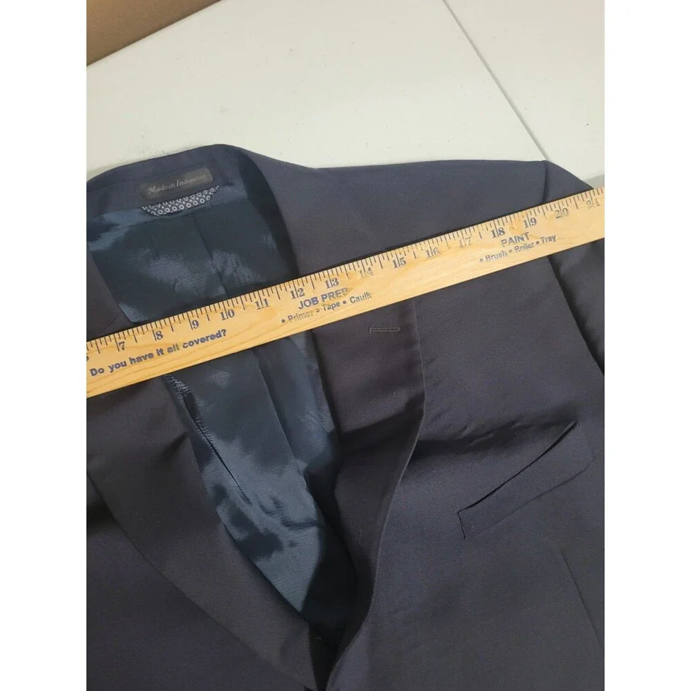 Lauren Ralph Lauren 48 XL blazer jacket 2 button lining faux pockets navy wool